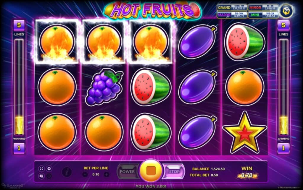 เล่น Hot Fruits แตกดีทุกเบท